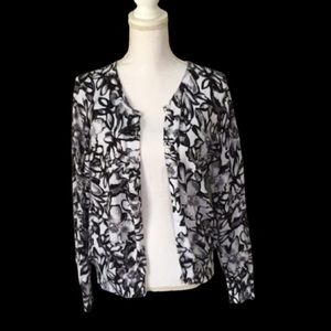 George black and white cardigan sweater size Large